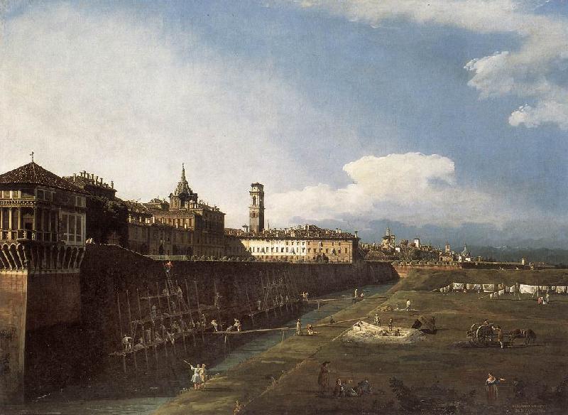BELLOTTO, Bernardo View of Turin near the Royal Palace Sweden oil painting art